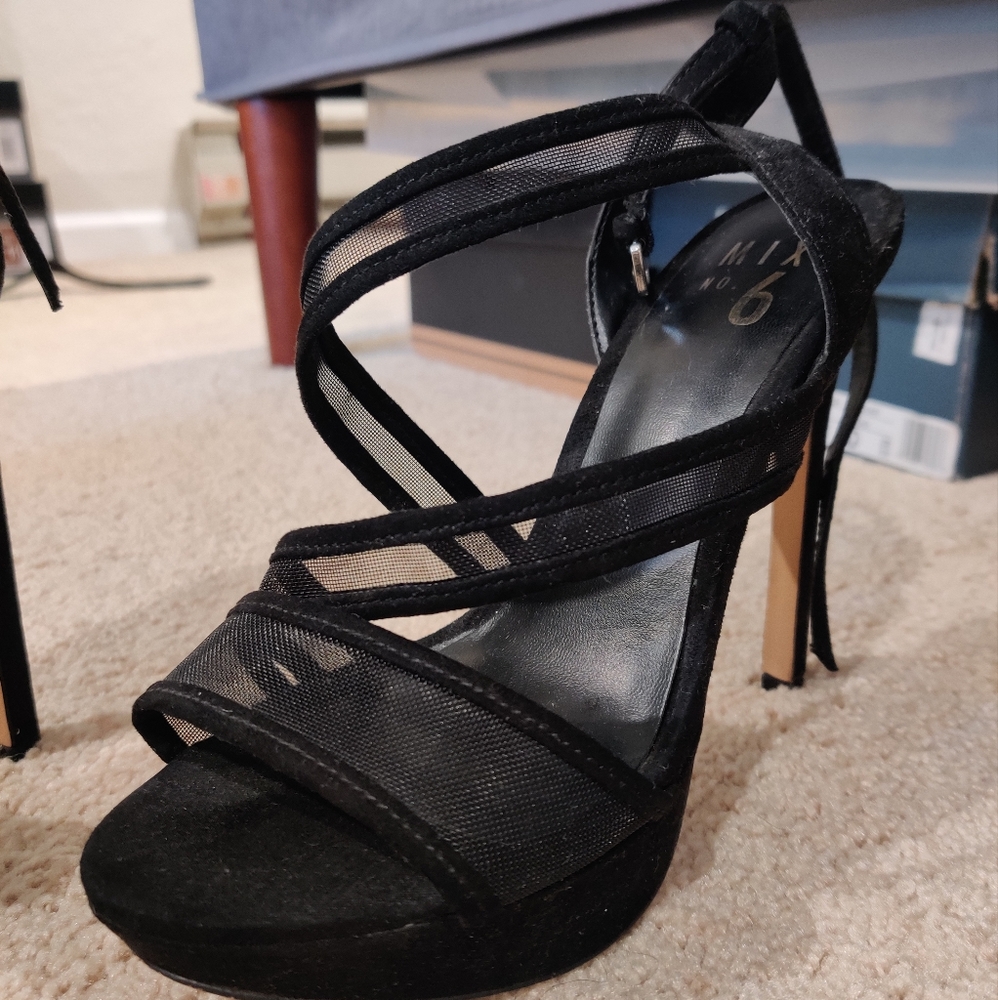 Women Black Heels 6.5